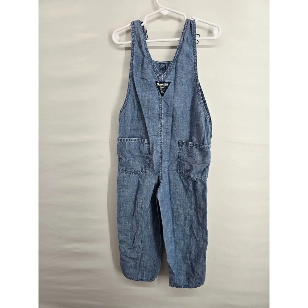 OshKosh Bgosh Toddler‎ Boys Girls Blue Chambray Vestbak Overalls 5T 2N007510